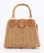 Retro Vibes Bamboo Handbag in Khaki