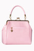 Pink Vintage Style Patent Bow Kisslock Handbag