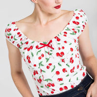 Red & White Cherry Pie Sweetie Top