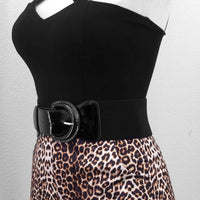 Leopard Print Retro Shorts with Pockets