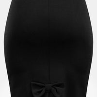 Bow Back Pencil Skirt in Black