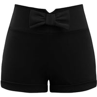 Bow Stretch Shorts in Black