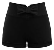 Bow Stretch Shorts in Black