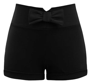 Bow Stretch Shorts in Black
