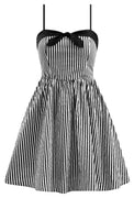 Black & White Striped Retro Doll Dress