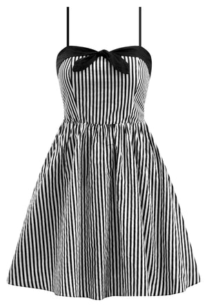 Black & White Striped Retro Doll Dress X-Large Black & White Striped Retro Doll Dress X-Large