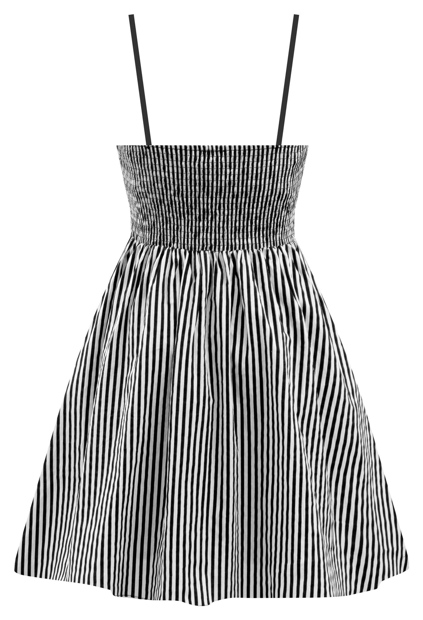 Black & White Striped Retro Doll Dress | Double Trouble Apparel