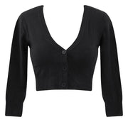 Black Cropped Cardigan