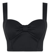 Pin Me Up Crop Top in Solid Black