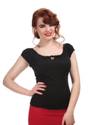 Black Lorena Peasant Top by Collectif