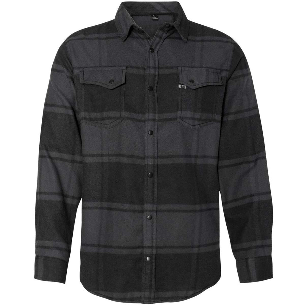 clean plaid has charcoal feel with button snaps for quick change