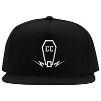 Cruise Coffin wheel with bolts icon is clean! Embroidered on a premium black original CC snapback hat. One size fits most.