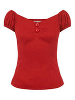Red Dolores Peasant Top by Collectif