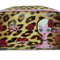 Leopard Pinup Doll Cosmetic Bag by Miss Fluff