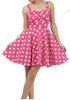Pink Retro Polka Dot Swing Dress