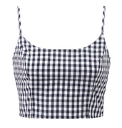 Black & White Gingham Retro Gal Crop Top