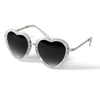 Silver Glitter Heart Shaped Sunglasses