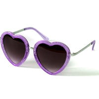 Purple Glitter Heart Shaped Sunglasses
