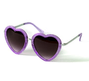 Purple Glitter Heart Shaped Sunglasses