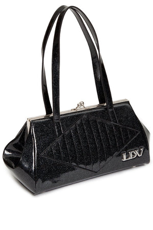 The Magnolia Black Glitter Leather Handbag – Vinci Leather Shoes