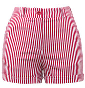 Red & White Sailor Girl High Waist Striped Shorts