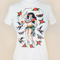 Hoaloha Hula Girl T-Shirt in Ivory