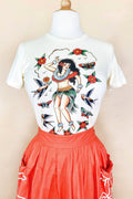 Hoaloha Hula Girl T-Shirt in Ivory