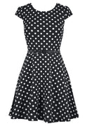 Polka Dot Cap Sleeve Pinup Dress