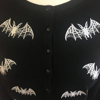 Black Lacy Bat Embroidered Cardigan