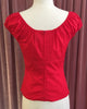 Red Peasant Style Pinup Top