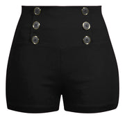 Z --- Black High Waisted Retro Shorts