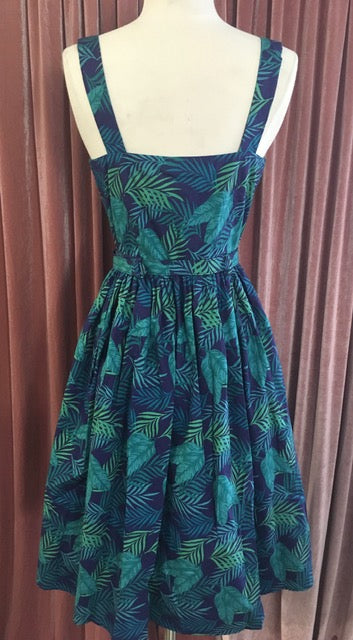 Cool Navy Green Tiki Palms Swing Dress by Collectif | Double Trouble Apparel Cool Navy Green Tiki Palms Swing Dress by Collectif | Double Trouble Apparel