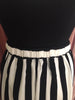 "It's Showtime" Black & White Striped Swing Skirt