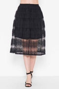 Vintage Inspired Lace Overlay Skirt in Black