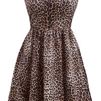Retro Gal Leopard Swing Dress with Pockets