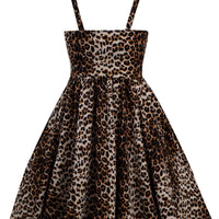 Leopard Retro Inspired Swing Dress with Pockets