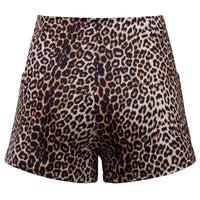 Leopard Print Retro Shorts with Pockets