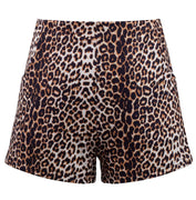 Leopard Print Retro Shorts with Pockets