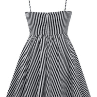 Retro Doll Striped Dress in Black & White