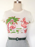 Pink Flamingo T-Shirt in Ivory