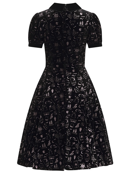 Spooky Velvet Swing Dress in Black | Double Trouble Apparel Spooky Velvet Swing Dress in Black | Double Trouble Apparel