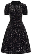 Spooky Velvet Swing Dress in Black