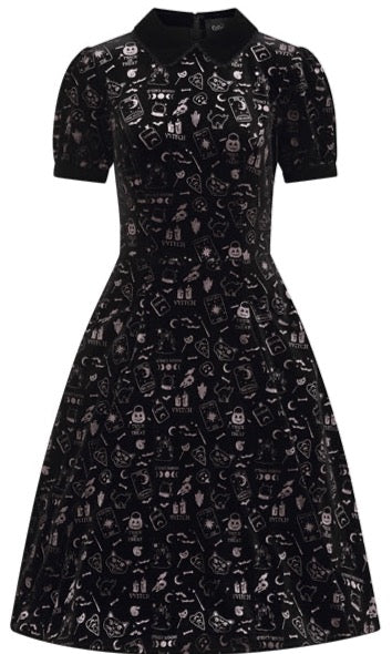 Spooky Velvet Swing Dress in Black | Double Trouble Apparel Spooky Velvet Swing Dress in Black | Double Trouble Apparel