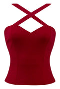 Red Retro Gal Criss Cross Top (Sample Sale)