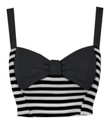 Pin Me Up Crop Top in Black & White Striped