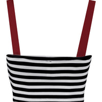 Pin Me Up Striped Crop Top in Red