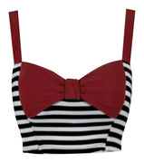 Pin Me Up Striped Crop Top in Red