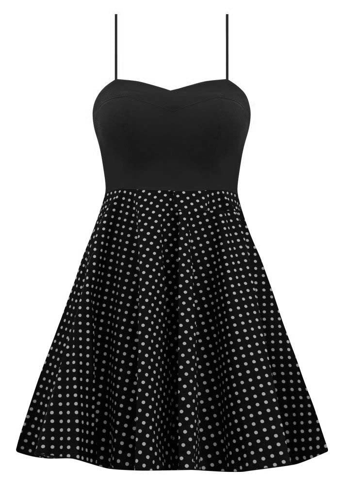 Black Rockabilly Polka Dot Dress with Petticoat Medium Black Rockabilly Polka Dot Dress with Petticoat Medium