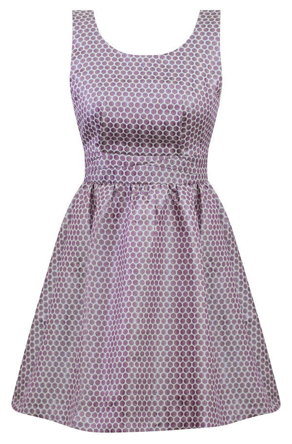 Lavender Metallic Polka Dot Retro Holiday Dress Lavender Metallic Polka Dot Retro Holiday Dress