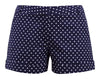 Navy Blue Polka Dot Cuffed Shorts